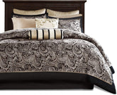 2. Elegant comforter set with a black and brown paisley design, perfect for enhancing the aesthetic of a bedroom.